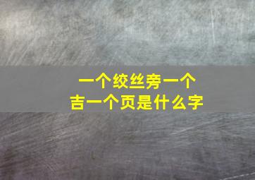 一个绞丝旁一个吉一个页是什么字