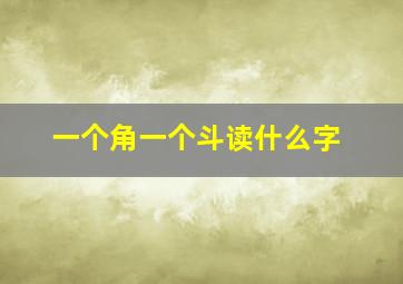 一个角一个斗读什么字