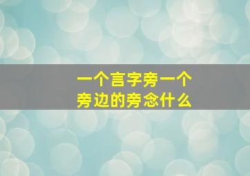 一个言字旁一个旁边的旁念什么