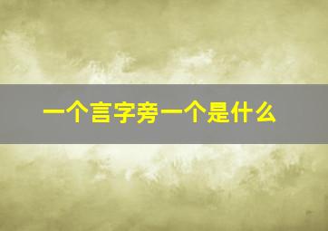 一个言字旁一个是什么