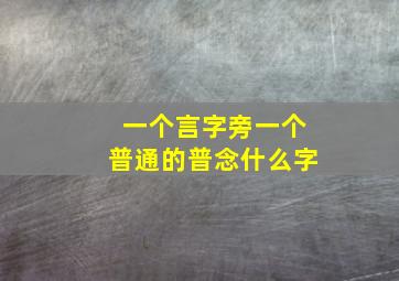 一个言字旁一个普通的普念什么字