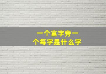 一个言字旁一个每字是什么字