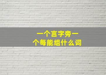 一个言字旁一个每能组什么词