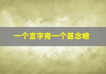 一个言字旁一个甚念啥