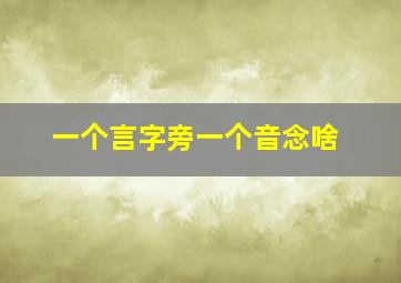 一个言字旁一个音念啥