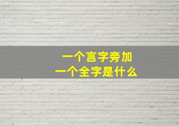 一个言字旁加一个全字是什么