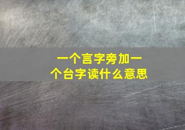 一个言字旁加一个台字读什么意思