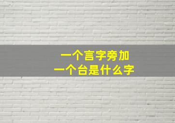 一个言字旁加一个台是什么字