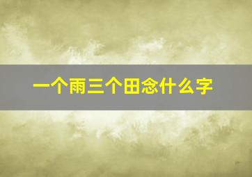 一个雨三个田念什么字