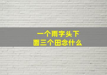 一个雨字头下面三个田念什么