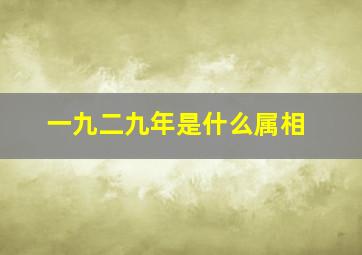 一九二九年是什么属相