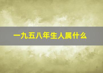 一九五八年生人属什么