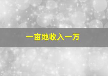 一亩地收入一万