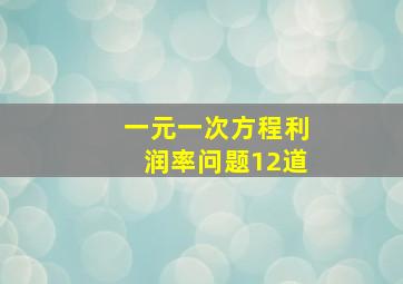 一元一次方程利润率问题12道