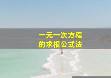 一元一次方程的求根公式法