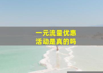 一元流量优惠活动是真的吗