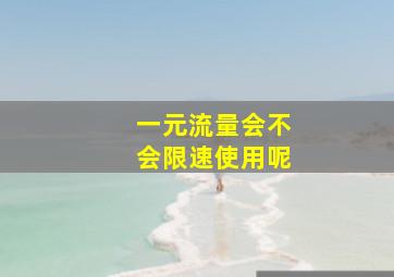 一元流量会不会限速使用呢