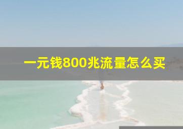 一元钱800兆流量怎么买