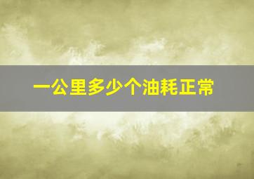 一公里多少个油耗正常