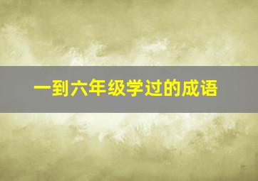 一到六年级学过的成语