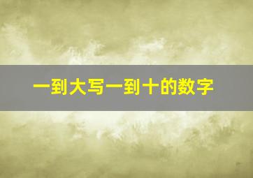 一到大写一到十的数字