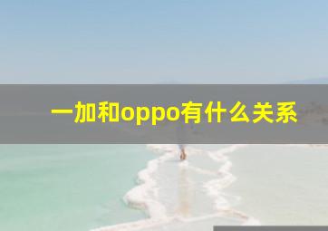 一加和oppo有什么关系