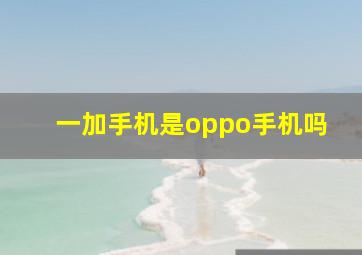 一加手机是oppo手机吗