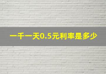 一千一天0.5元利率是多少