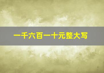 一千六百一十元整大写