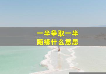 一半争取一半随缘什么意思