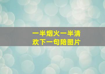 一半烟火一半清欢下一句陪图片