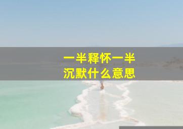 一半释怀一半沉默什么意思