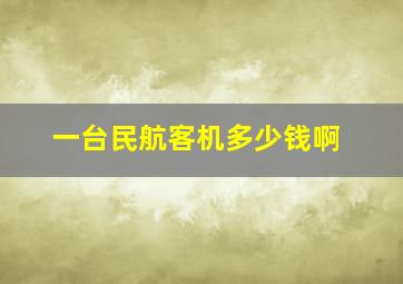 一台民航客机多少钱啊