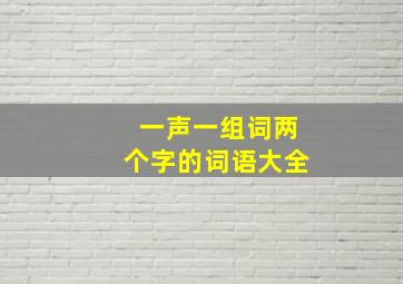 一声一组词两个字的词语大全