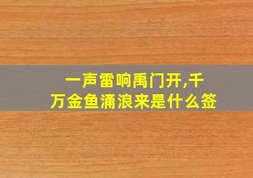 一声雷响禹门开,千万金鱼涌浪来是什么签