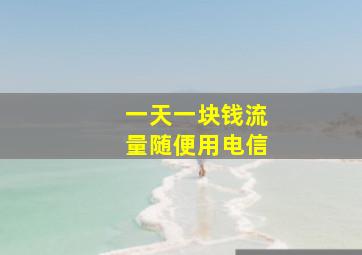 一天一块钱流量随便用电信