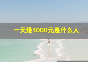 一天赚3000元是什么人