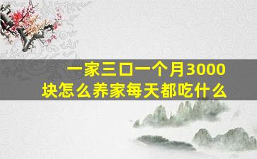 一家三口一个月3000块怎么养家每天都吃什么