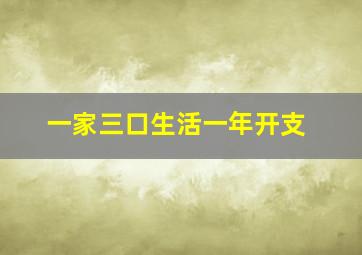 一家三口生活一年开支