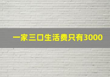 一家三口生活费只有3000