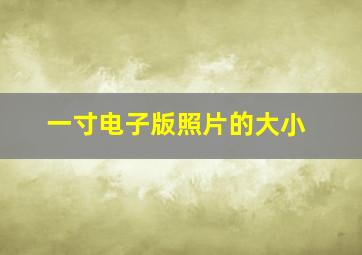 一寸电子版照片的大小