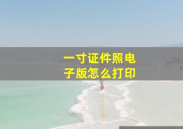 一寸证件照电子版怎么打印