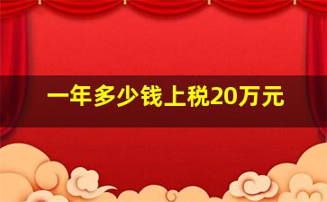 一年多少钱上税20万元