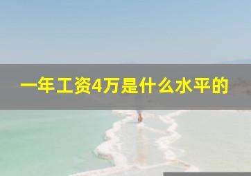 一年工资4万是什么水平的