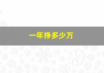 一年挣多少万