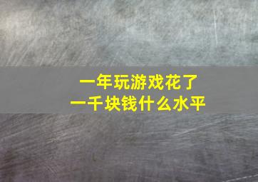 一年玩游戏花了一千块钱什么水平