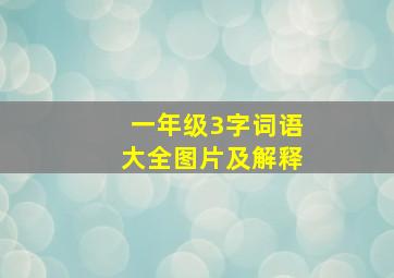 一年级3字词语大全图片及解释