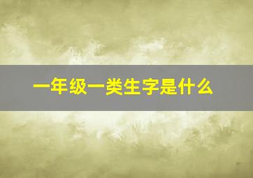 一年级一类生字是什么