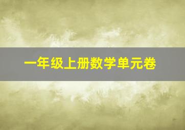 一年级上册数学单元卷