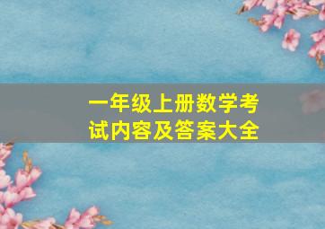 一年级上册数学考试内容及答案大全